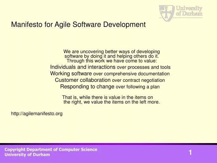 manifesto for agile software development