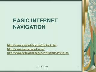 BASIC INTERNET NAVIGATION