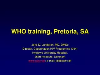WHO training, Pretoria, SA