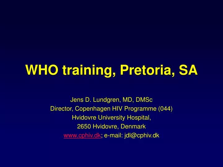 who training pretoria sa