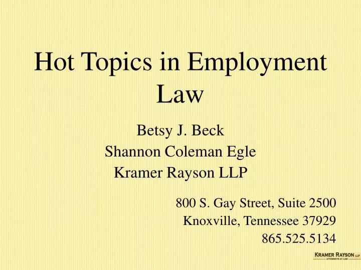 hot topics in employment law