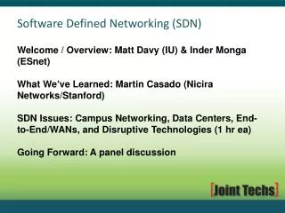 Software Defined Networking (SDN)