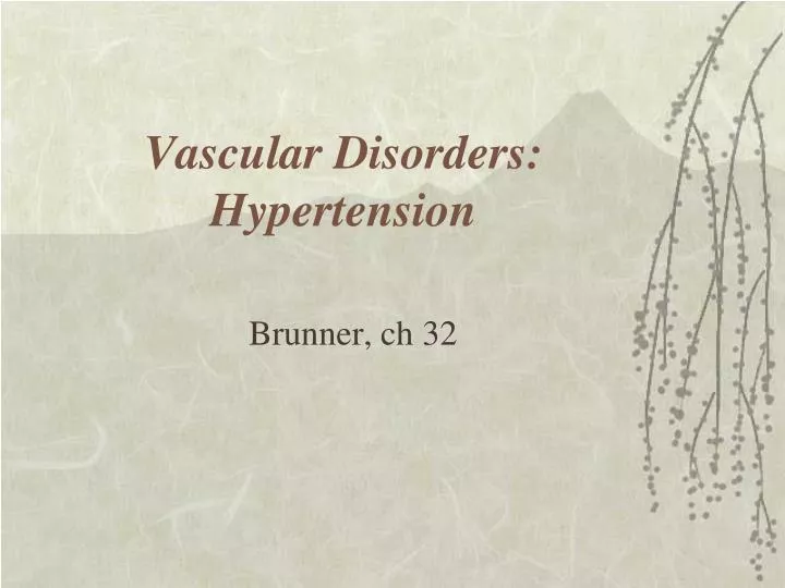 vascular disorders hypertension