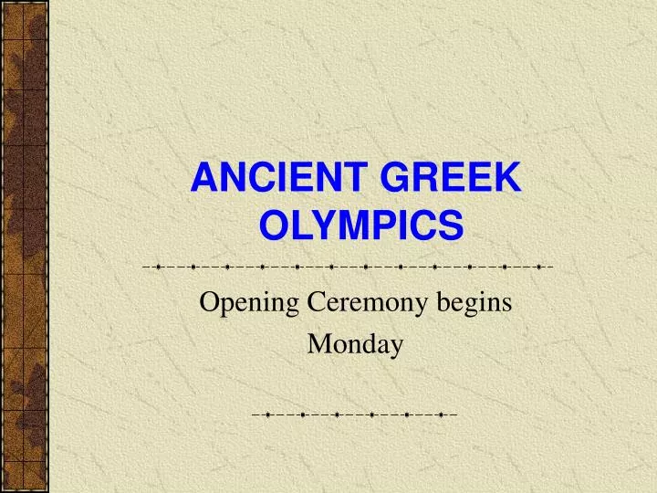 ancient greek olympics