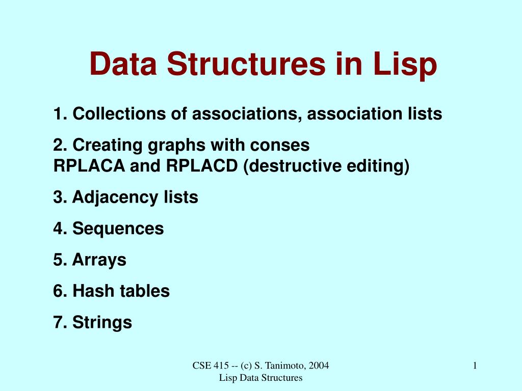 PPT - Data Structures in Lisp PowerPoint Presentation, free download ...