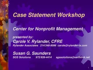 Case Statement Workshop