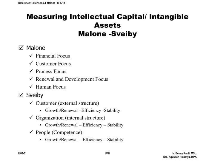 measuring intellectual capital intangible assets malone sveiby