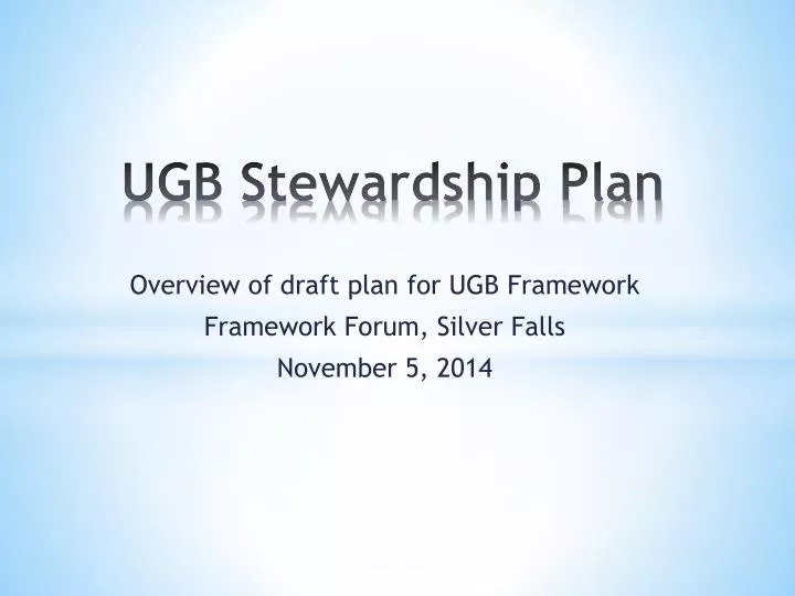 ugb stewardship plan