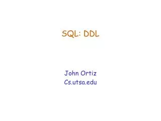 SQL: DDL