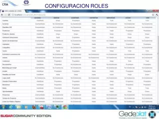 CONFIGURACION ROLES