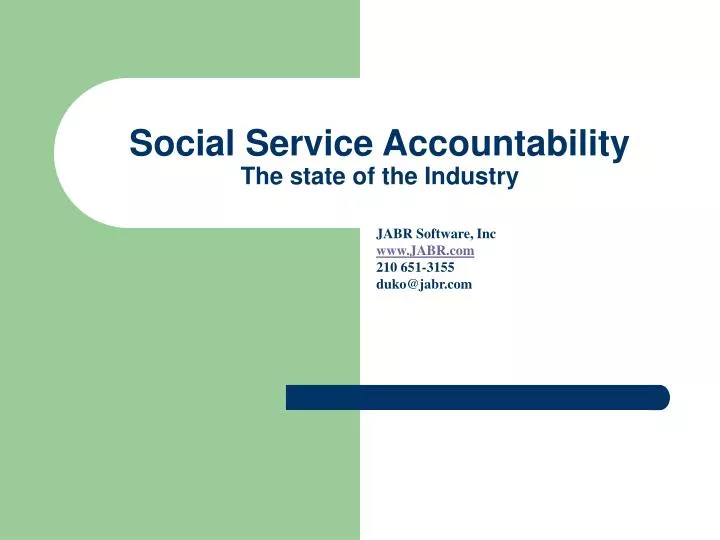 social service accountability the state of the industry