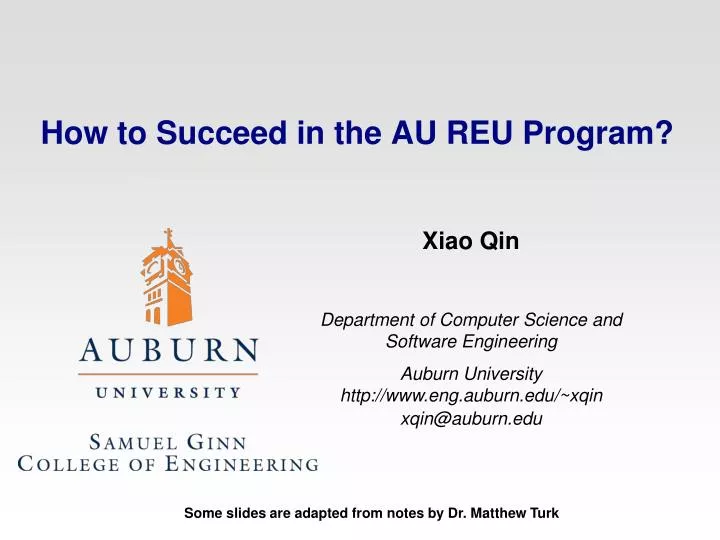 how to succeed in the au reu program