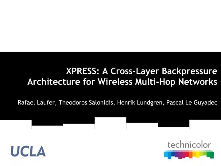 xpress a cross layer backpressure architecture for wireless multi hop networks