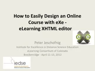 How to Easily Design an Online Course with eXe - eLearning XHTML editor