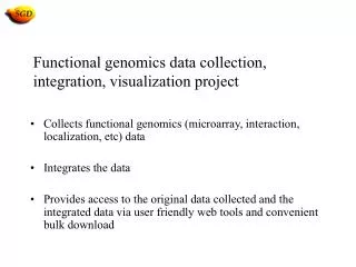 Functional genomics data collection, integration, visualization project