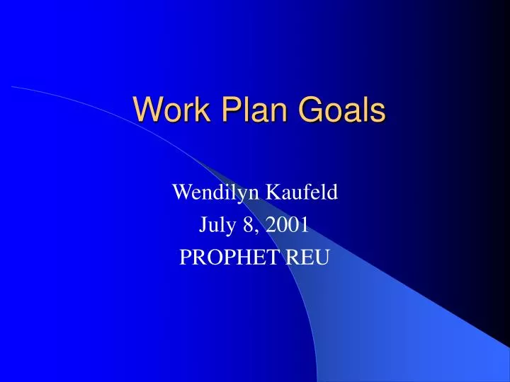 work plan goals