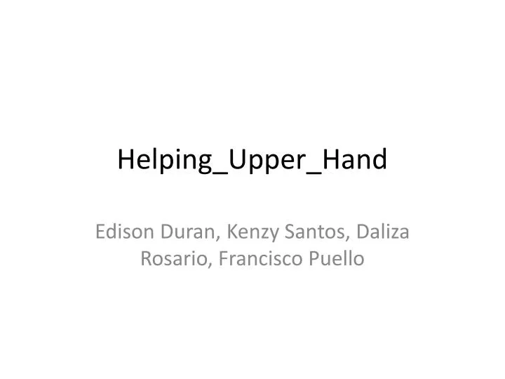 helping upper hand