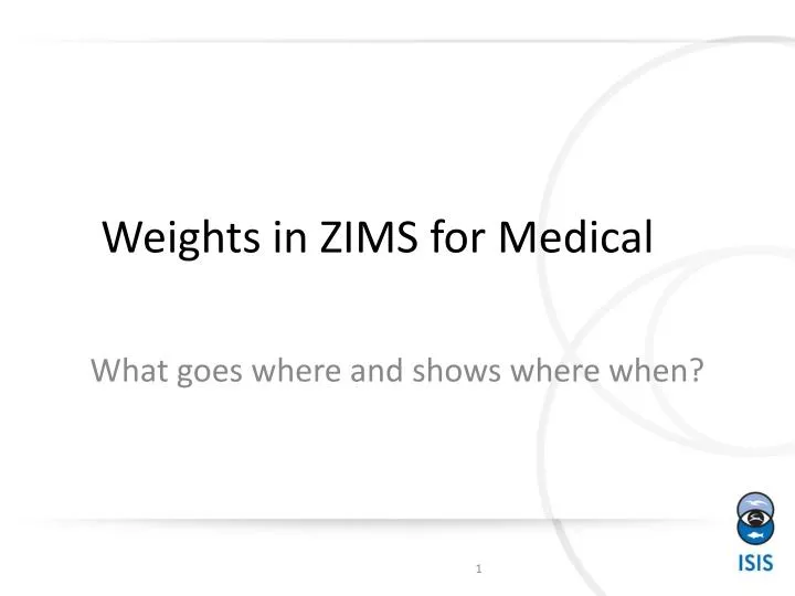 weights in zims for medical
