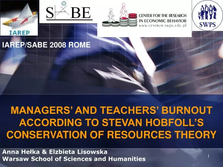 managers and teachers burnout according to stevan hobfoll s conservation of resources theory