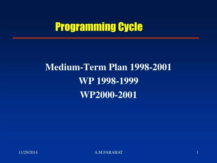 programming cycle