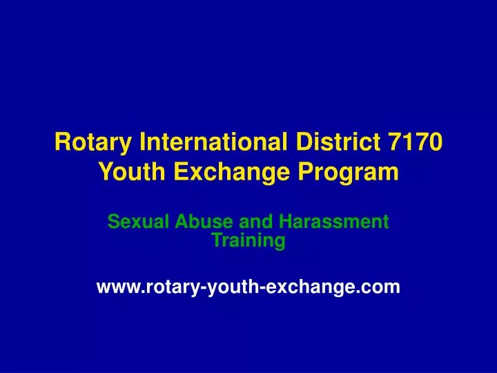 rotary international district 7170 youth exchange program