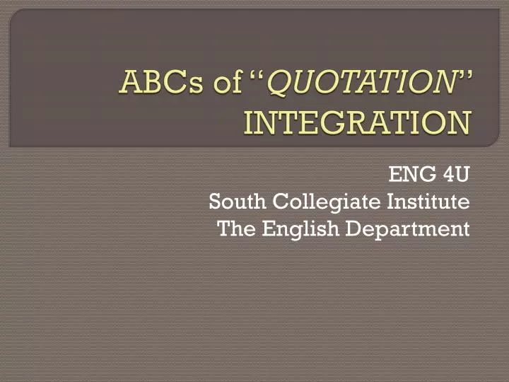 abcs of quotation integration