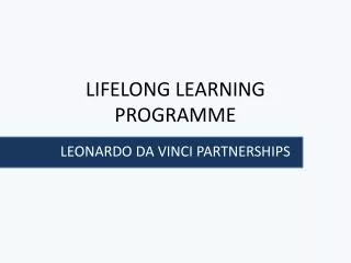 LIFELONG LEARNING PROGRAMME