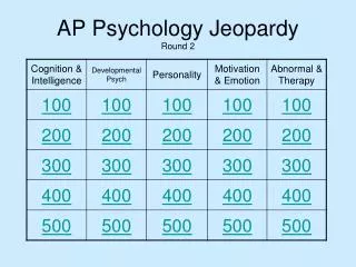 AP Psychology Jeopardy Round 2