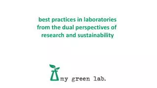 best practices in laboratories from the dual perspectives of research and sustainability