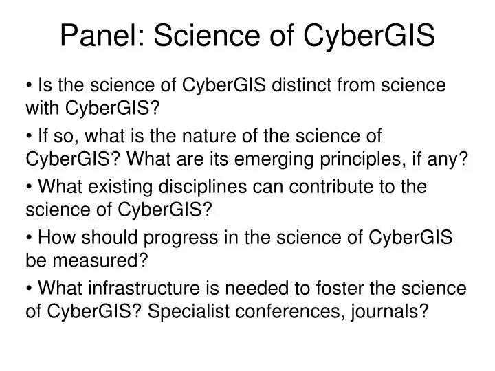 panel science of cybergis