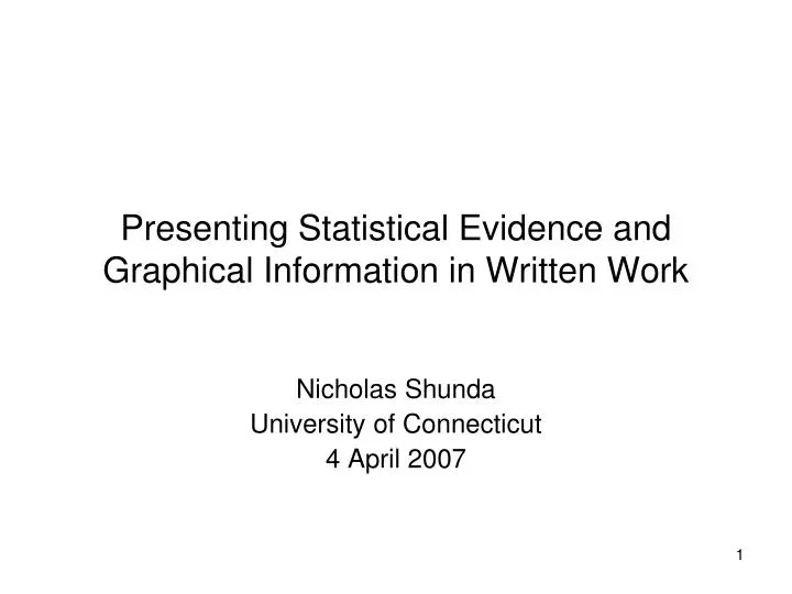 presenting statistical evidence and graphical information in written work