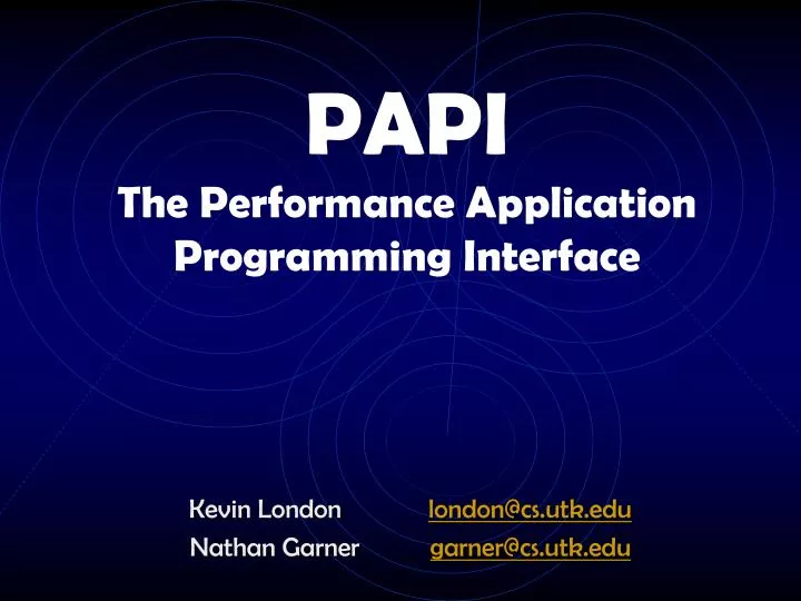 papi the performance application programming interface
