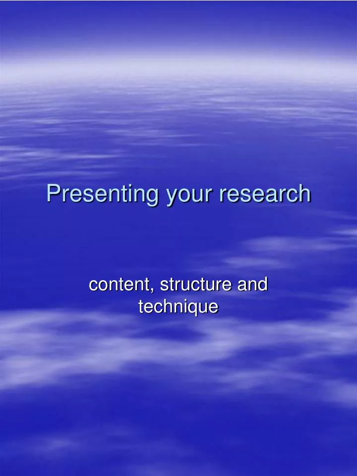 presenting your research