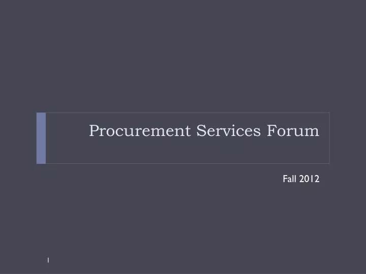 procurement services forum