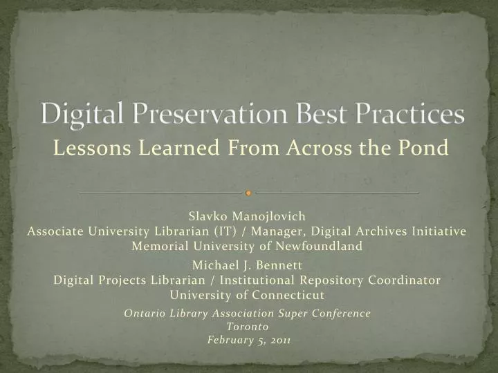 digital preservation best practices