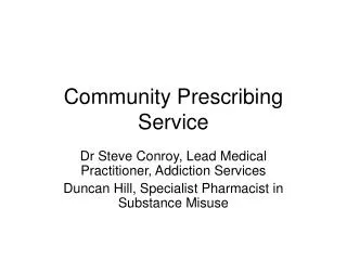 Community Prescribing Service