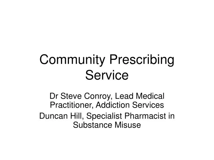 community prescribing service