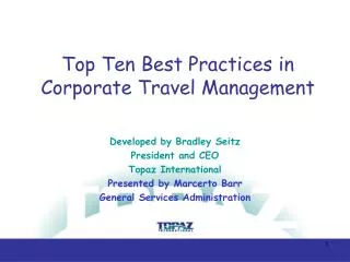Top Ten Best Practices in Corporate Travel Management