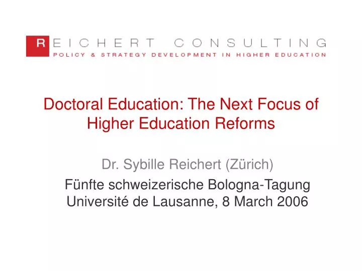 doctoral education the next focus of higher education reforms