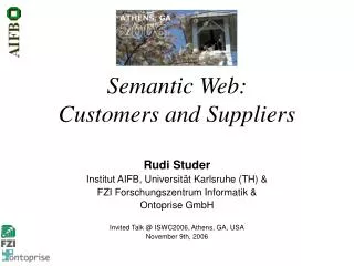 Semantic Web: Customers and Suppliers