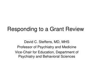 Responding to a Grant Review