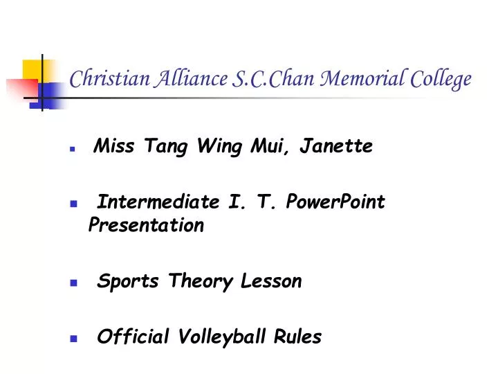 christian alliance s c chan memorial college