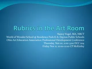 Rubrics in the Art Room