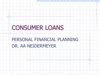consumer loans