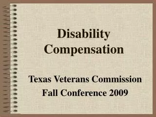 Disability Compensation