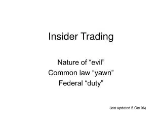 Insider Trading