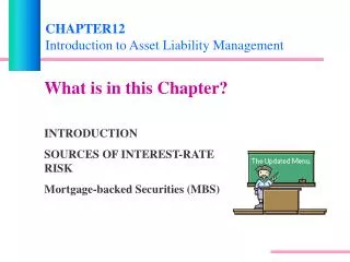 CHAPTER12 Introduction to Asset Liability Management