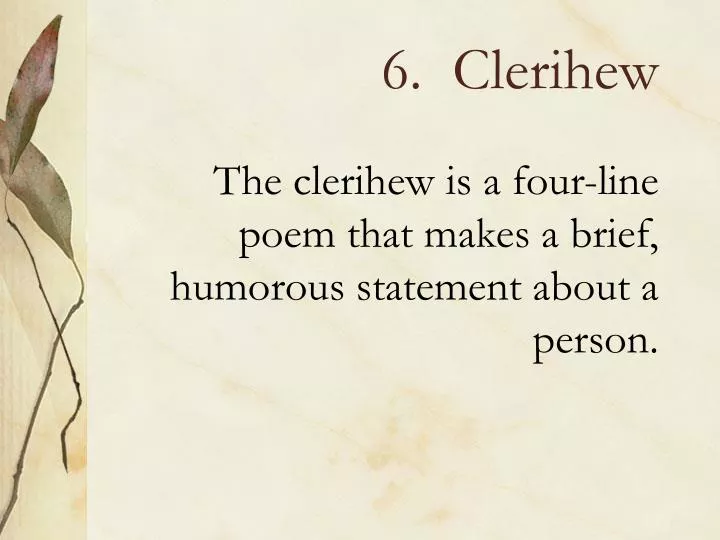 6 clerihew