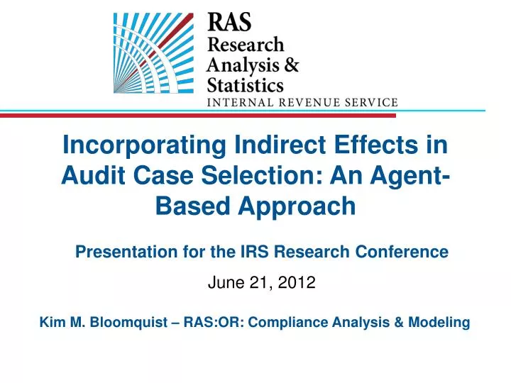 incorporating indirect effects in audit case selection an agent based approach