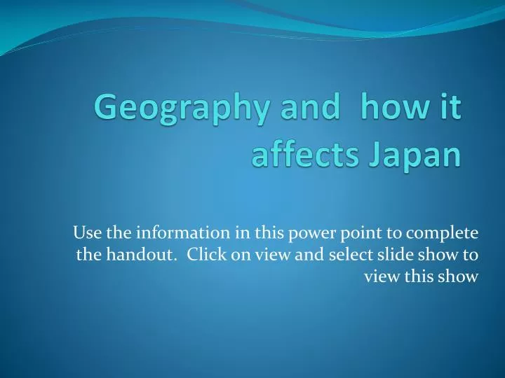 geography and how it affects japan